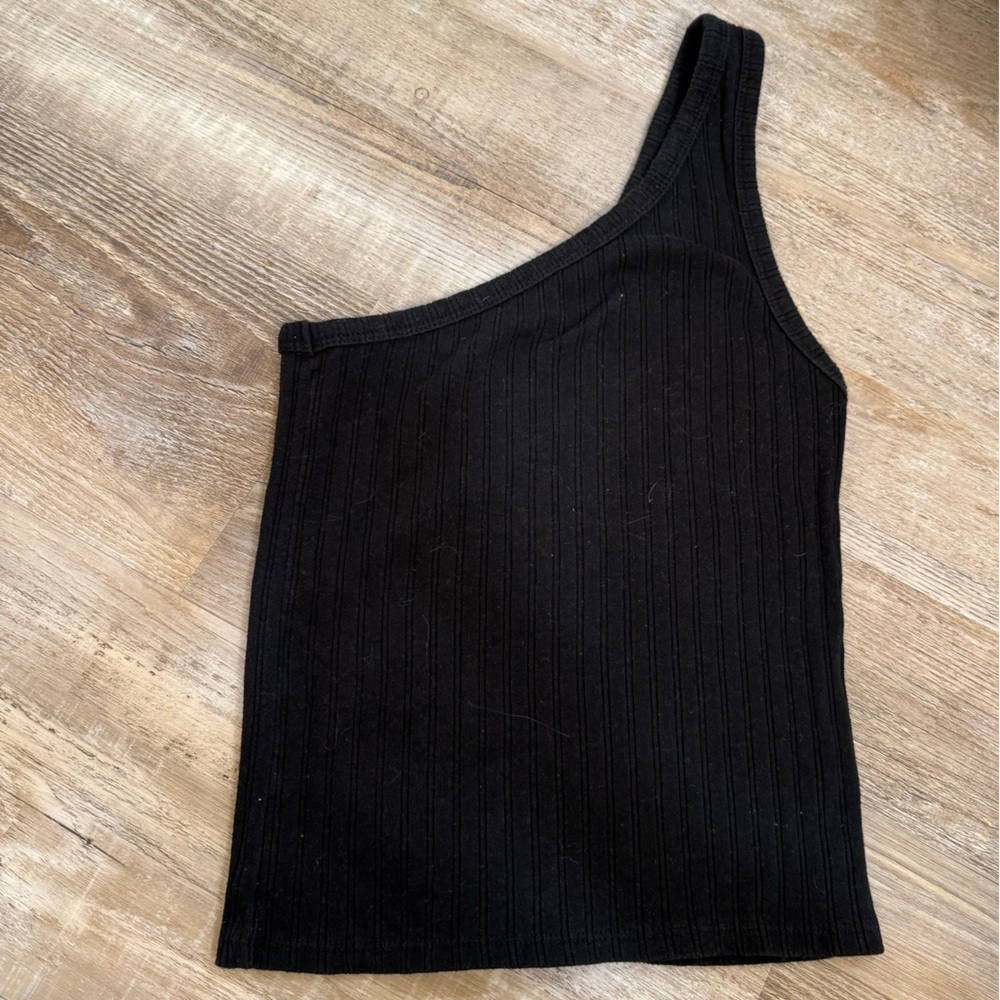 One Shoulder Ribbed Tank